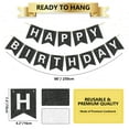 thumbnail image 2 of PIXHOTUL Pre-Strung Happy Birthday Banner  - NO DIY - with Shiny Letters Glitter Happy Birthday Banner for Black Birthday Party Decorations and Supplies, 2 of 7