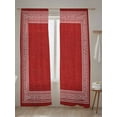 thumbnail image 5 of Sheer Curtains 84 Inches Long 2 Panels Set for Living Room, Red Retro Greek Key Semi Sheer Curtains for Windows, Geometric Greece Ancient Rustic Voile Window Treatments Rod Pocket Curtain, 5 of 7