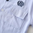 thumbnail image 6 of CYRBOKO Toddler Boys'Button Down Shirts, Comfy Cotton Embroidered Short Sleeve Summer Tops Blue Size 2-3 T, 6 of 9
