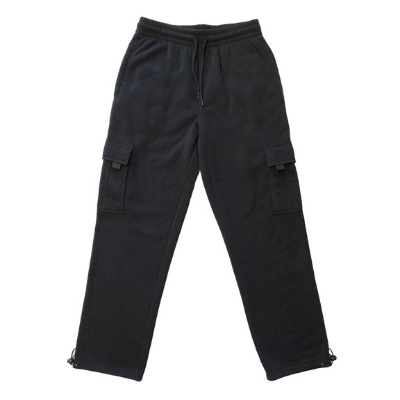 Royal Blue Men's Fleece Cargo Pants Black