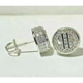 thumbnail image 2 of 2 Ct Round Cut White Moissanite Men's "$" Stud earring 14k White Gold Plated, 2 of 3
