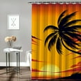 thumbnail image 2 of JRXY Tropical Beach Palm Tree Shower Curtain Multiple Sizes White, 2 of 7