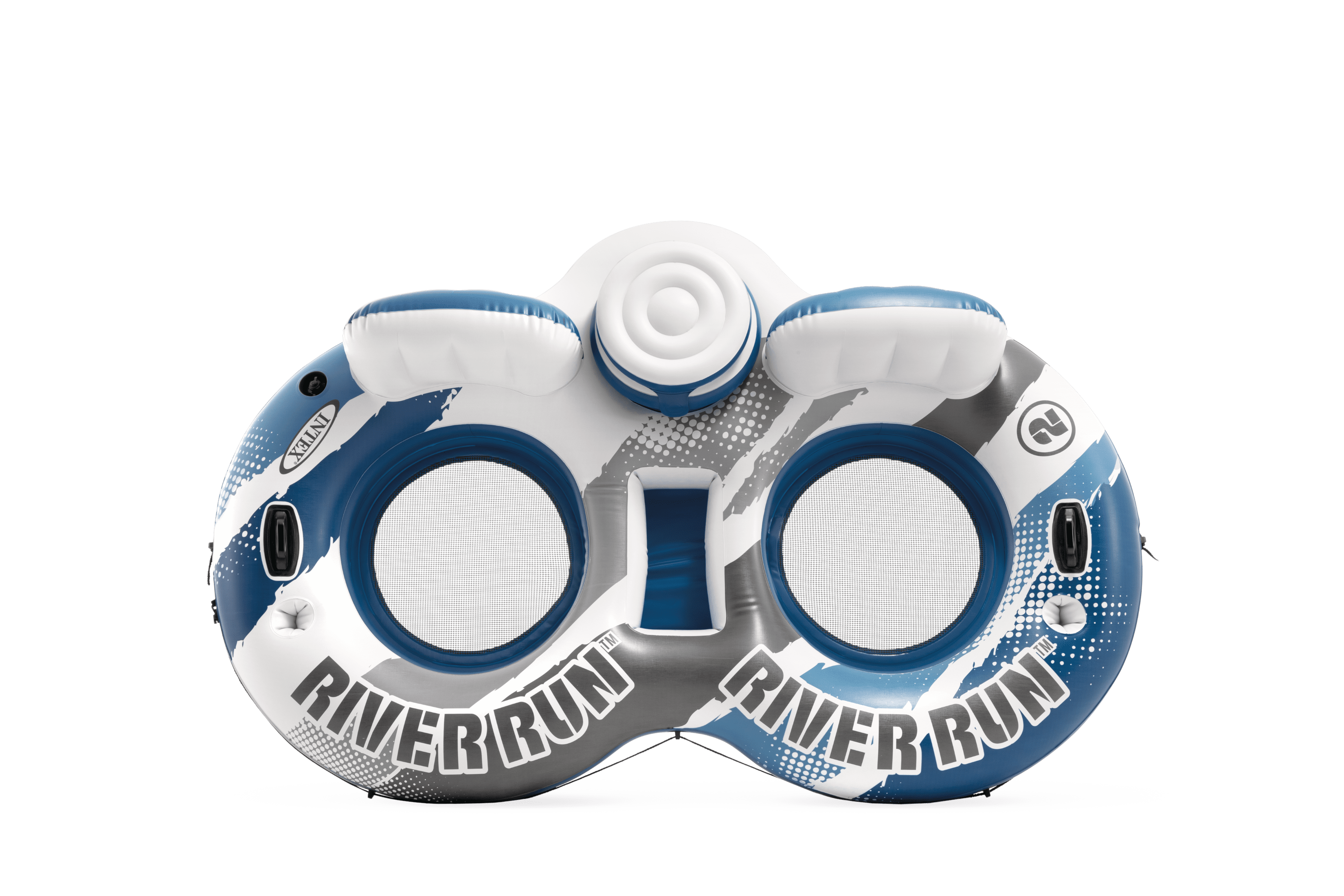 Intex River Run 2 - 2 Person Inflatable Floating Water Tube with Cooler and Quick Connects - River Lake Pool