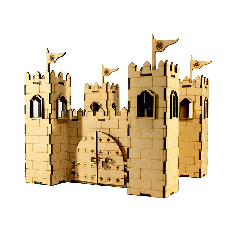 StonKraft Wooden 3D Puzzle Castle Fort - DIY Miniature Model Kit -  Construction Toy - Modeling Kit - School Project - Easy to Assemble | Home  Decor 