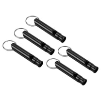 Uxcell Safety Whistle, Aluminum Outdoor Survival Whistle for Camping, Black 5 Pack
