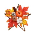 thumbnail image 2 of Elodie Halloween Wreath Artificial Pumpkin Maple Leaf Wreath Decorative Realistic Front 25cm, 2 of 8