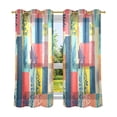 thumbnail image 6 of Sheer Curtains Grommet Drapes Window Treatments Light Filtering for Bedroom Living Room 2 Panels 42" x 63" Colorful Block Doodle, 6 of 7