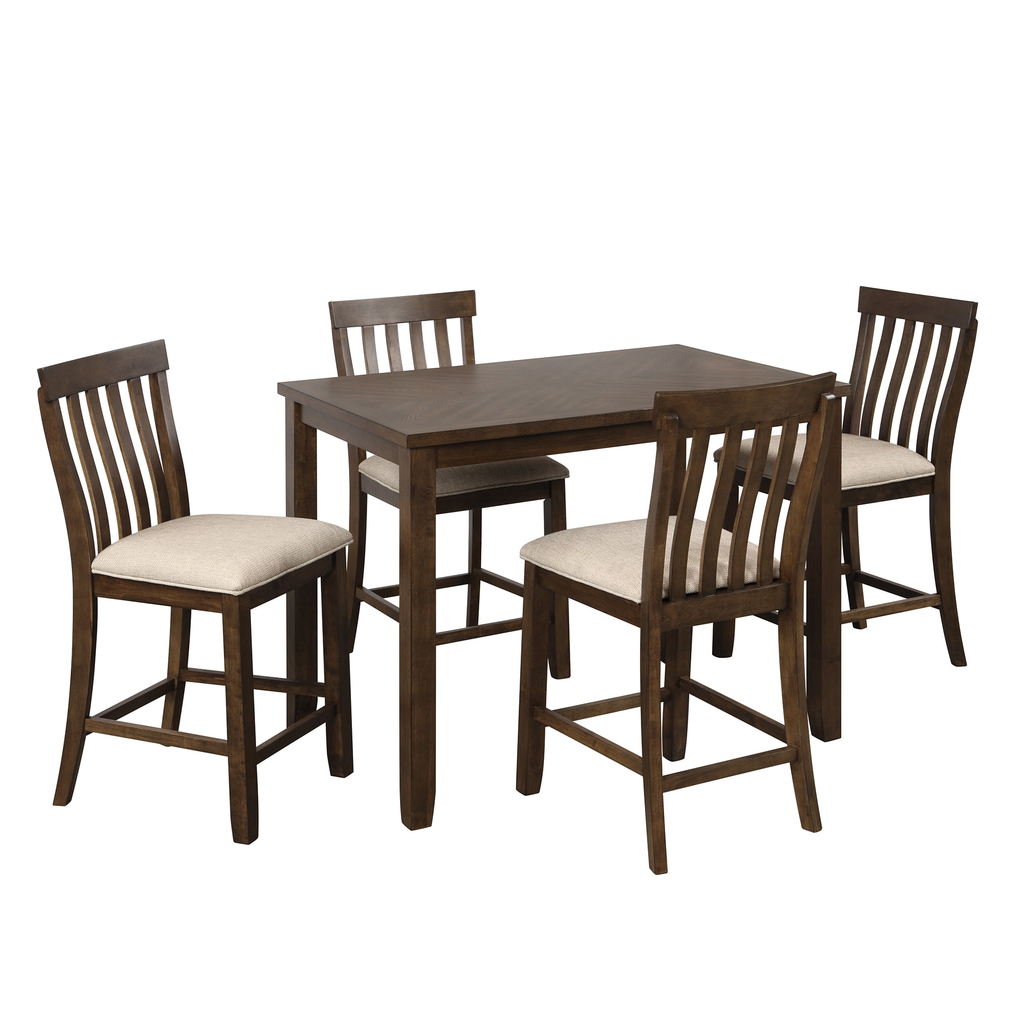 4 Chairs And Table Dining Sets Segmart Vintage Wood Rectangular Breakfast Table With Upholstered Dining Chairs Dining Table And Chairs With Wood Legs Black Finish Frame S0021 Walmart Com Walmart Com