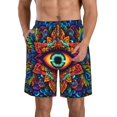 thumbnail image 1 of Fotbe Vibrant Psychedelic Eye Trajes de Baño Estampados para Hombre, Shorts de Verano de Secado Rápido, Ropa de Playa, Bañadores-Small, 1 of 6