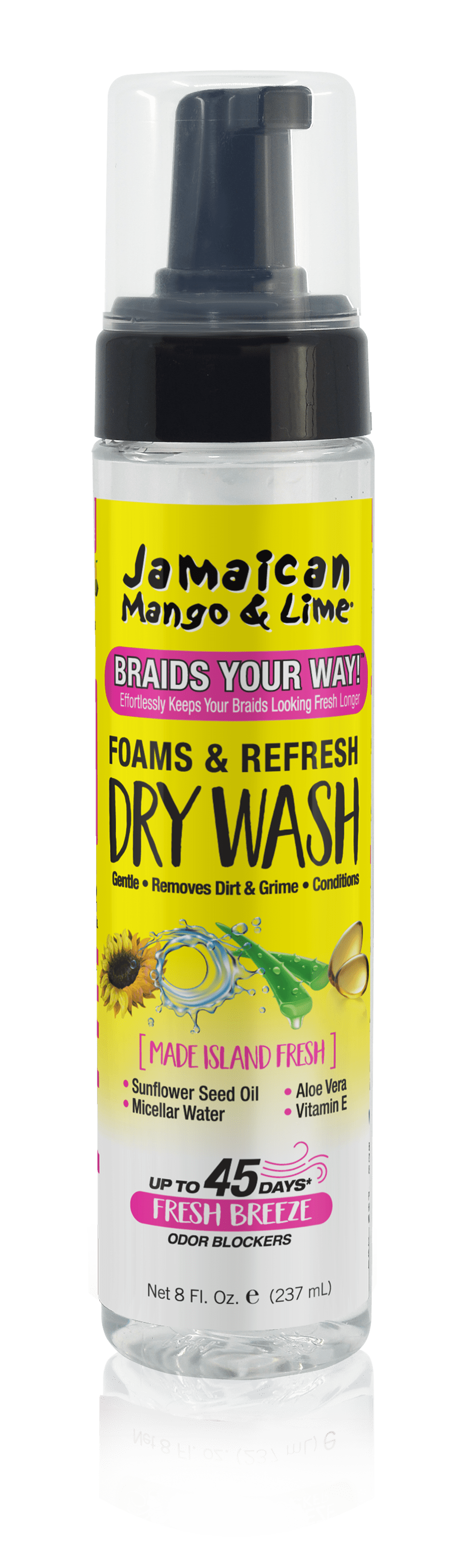 Jamaican Mango & Lime Foams Braid Your Way, Micellar Water Refresh Dry Wash 8 oz
