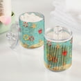 thumbnail image 2 of Yayeee 2 Pack Qtip Holder Bathroom Cotton Swab Canister with Lid Clear Dispenser Set, Blue Beach Pattern, 2 of 6