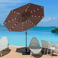 thumbnail image 7 of 9 ft Solar Umbrella 32 LED Lighted Patio Umbrella Table Market Umbrella with Tilt and Crank Outdoor Umbrella for Garden, Deck, Backyard, Pool and Beach (Navy Blue), 7 of 7