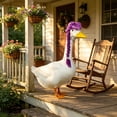 thumbnail image 5 of AuroraX Goose Clothes for Porch Goose Goose Outfit for Cement Goose 19 inch 17 inch with Wig Yard Funny Hairpiece Outdoor Porch Goose Accessories Purple, 5 of 6