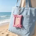 thumbnail image 6 of Lenkho Kawaii Bow Photocard Holders 3 Inch Cute Fabric Card Protector ID Badge Holders With Keychain Backpack Glamour For Students, 6 of 6