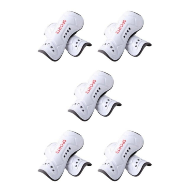 Thinsony Impact Resistance Leg Protector For Adult Soccer Training Durable Construction Injury Prevention teen white 5Set