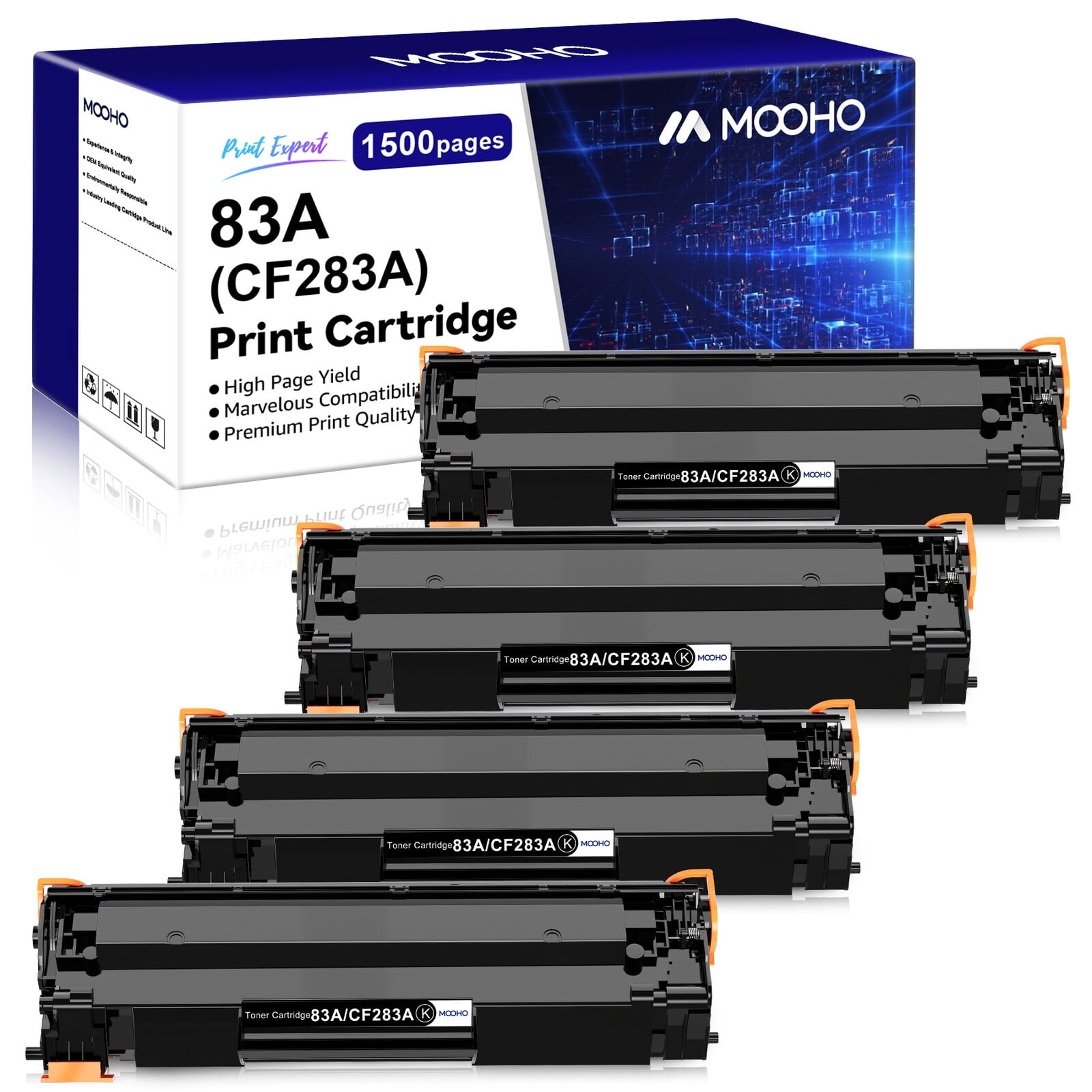 Mooho Compatible Cartridge Replacement for HP 83A CF283A Black Toner