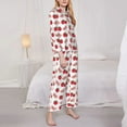 thumbnail image 3 of Lsque Strawberry Pattern Long Sleeve Pajama Set for Women - Soft 2-Piece Sleepwear and Loungewear Set with Pockets, Comfy Nightwear-X-Large, 3 of 7