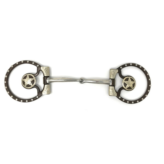 AJ Tack Offset Dee Ring Snaffle Bit with Star Concho