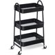 thumbnail image 1 of Carrito de Almacenamiento de Metal con 3 Niveles, Organizador de utilidades, Muebles Organizadores, Estantes de Almacenamiento en 2 Ruedas con Cerradura para Cocina, Baño, Oficina, Dormitorio (Negro), 1 of 4