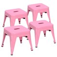 thumbnail image 1 of Costway Set of 4 Stackable Kids Stool Metal Children Toddlers Lightweight Pink, 1 of 10