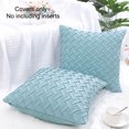 thumbnail image 4 of PiccoCasa 2Pcs Decorative Throw Pillowcases Stylish Basket Weave Cushion Cover, 18"x18" Lake Blue, 4 of 8
