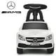 Costway AMG Mercedes Benz Licence Enfants Monter sur Voiture Push avec Klaxon de Musique et Stockage Blanc – image 8 sur 9