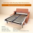 thumbnail image 6 of Full Size Murphy Bed Frame with Sofa, Vertical Wall Beds Frame with Loveseat Sofa Couch, No Need Fix to The Wall Morden Deisgn Vertical Murphy Bed with New Style Gas Struts for Bedroom, Guestroom, 6 of 8