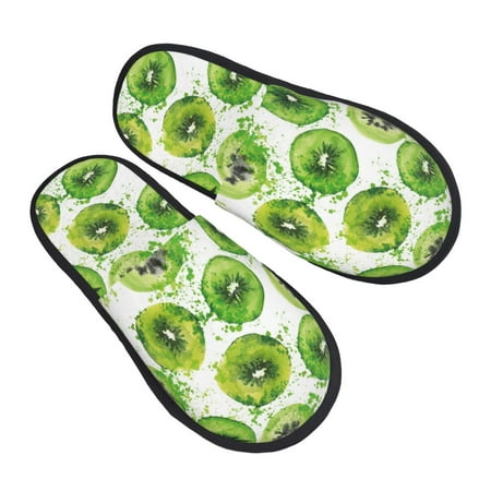 

House Slippers for Women Men - green kiwi Soft House Shoes Fuzzy Slippers Lightweight Slip-On Cozy House Slippers for Woman Indoor Outdoor
