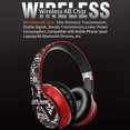 thumbnail image 4 of Auriculares inalámbricos Graffiti, plegables, compatibles con Bluetooth 5.0, auriculares deportivos para juegos para teléfonos móviles, negro rojo Inevent EL000142-04B, 4 of 7