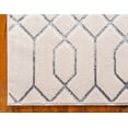thumbnail image 6 of Marilyn Monroe Glam Collection Area Rug - Trellis (2' x 6' 1" Runner White Silver/Silver), 6 of 8