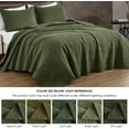thumbnail image 5 of Chezmoi Collection Kingston Queen Size Bedspread Set, 3-Piece Olive Green Oversized Quilted Microfiber Lightweight Bedspread Coverlet (100"x106"), 5 of 9