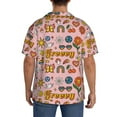 thumbnail image 5 of Disketp Men's Hawaiian Retro 70s Hippie Print Shirts Button Down Holiday Beach Shirts-Small, 5 of 7