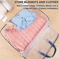 thumbnail image 4 of Small Clear PVC Storage Bag with Reinforced Handles and Double Zipper, Foldable Bedding Organizer for Clothes, Quilts, Blankets, Moving and Closets, 4 of 8