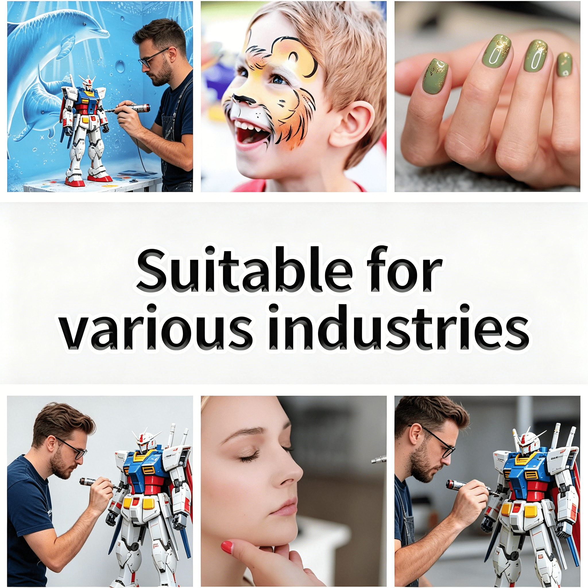 CURYMAY 2026 New Airbrush Kit Portable Airbrush Air Brush Kit with Air Compressor Airbrush for Nails Airbrush Compressor High Pressure Nail Airbrush Machine Handheld Mini Air Brush Kit(Black)