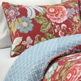 thumbnail image 2 of Lush Decor Sydney Floral Cotton Reversible Quilt, King, Red/Blue, 3-Pc Set, 2 of 7