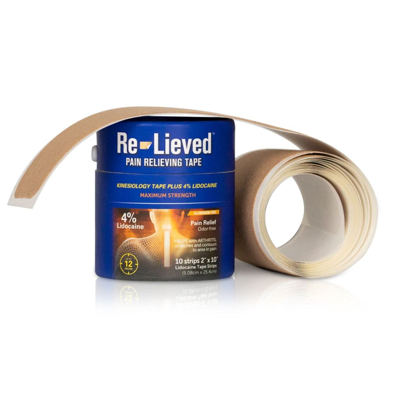 ReLieved 4 Lidocaine Pain Relief Wrap — Relieves Back Pain, Joints and Muscle Pains — Aluminum