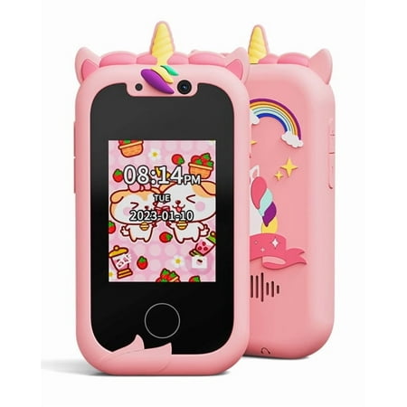 New children's mobile phone camera dual HD camera video children's toys IPS touch unicorn
