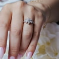 thumbnail image 4 of Sterling Silver 925 Rhodium Plated Micro Pave Flower Ring Band White CZ Jewelry Female Size 7, 4 of 4