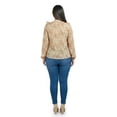 thumbnail image 3 of Blusa estampada con olanes Roman Fashion /Tallas Extras, 1905 (Hueso /Beige) beige 42, 3 of 4
