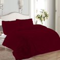 thumbnail image 2 of 1 Piece Pinch Pleated Duvet Cover 100% Cotton 1000 TC with Zipper Closure & Corner Ties Pintuck Bedding Duvet Cover - Super King Size (116" x 98") Inch, Burgundy Solid, 2 of 7