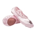 thumbnail image 2 of Ettsollp 1 Pair Girls Ballet Shoes Soft Sequin Crown Pattern Anti-skid Bottom Elastic Band Faux Silk Breathable Wear-resistant Toddler Big Kid Children Dance Slippers, 2 of 8