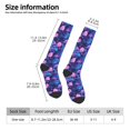 thumbnail image 3 of Bixox Blue Skull Rose Patterned Men's and Women's Knee Socks High Socks Outdoor Sports Socks, 3 of 5