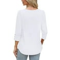 thumbnail image 5 of MIXUE Boho Tops For Women Summer Autumn Solid Color Round Neck Long Sleeve Loose Fit Casual Tee Shirts Daily-Wear,White,M, 5 of 5