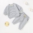thumbnail image 2 of OSOLU Toddler Child Solid Color Long Sleeved Crew Neck Casual Hoodie Pant Suit Relaxed Fit Dailywear, 6-12Months, 2 of 4