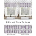 thumbnail image 6 of Purple Gray Leaves Kitchen Curtain Valances for Windows Farmhouse Short Curtains, Summer Tropical Plant Aesthetics Rod Pocket Valance Curtain for Bedroom Cafe Living Room 42"x12", 6 of 8