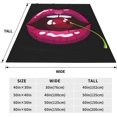 thumbnail image 2 of Labios con una cereza en la boca Nostalgia de los 80 Manta de microfibra ultra suave Mantas de microfibra para todas las estaciones Manta cálida para cama Silla Sofá Sala de estar Cuna 50 "X40", 2 of 7