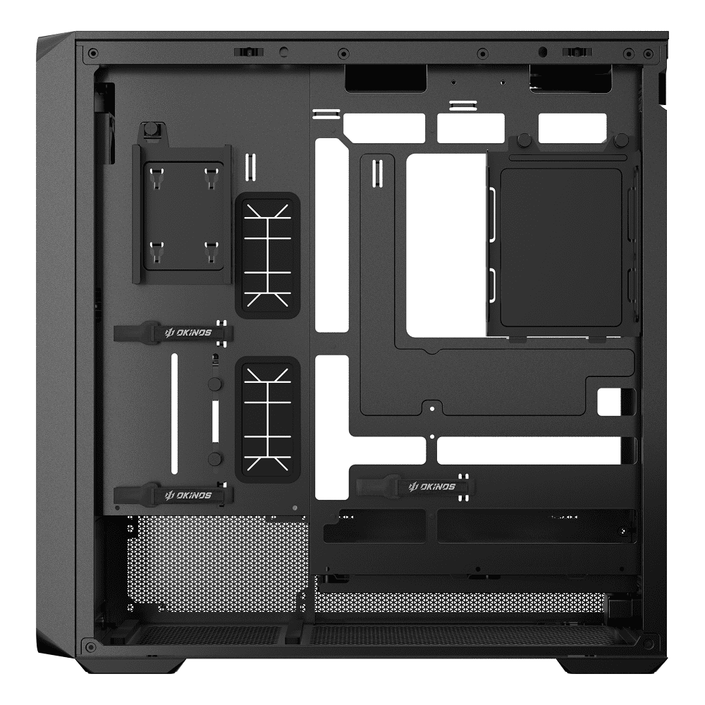 Okinos Air Cross, Genuine Walnut Wood ATX Case, 3x140mm PWM Fan & 2x120mm Reverse PWM Fan Pre-Installed