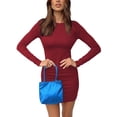 thumbnail image 3 of Biekopu Women's Spring Autumn Skinny Dress Black Long Sleeve Backless Short Clubwear Dress, 3 of 7