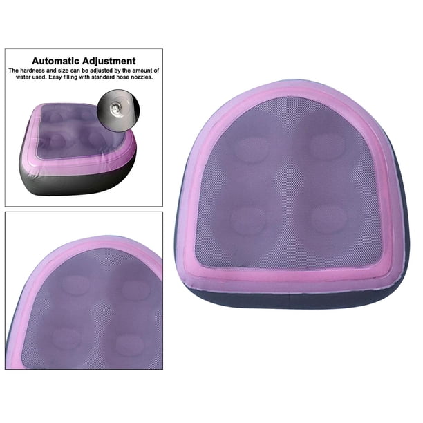 Almohadilla inflable multifuncional Cojín de masaje SPA, Asiento elevador suave Cojín para bañera de hidromasaje, Cojín de masaje para bañera, 18.5x14 Rosa con Malla Macarena Cojín de spa para la espalda