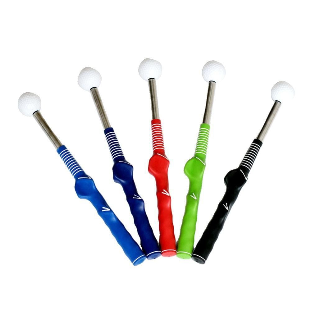 Golf Grip Swing Training Aid Retractable Soundable Golf Trainer Devices Green